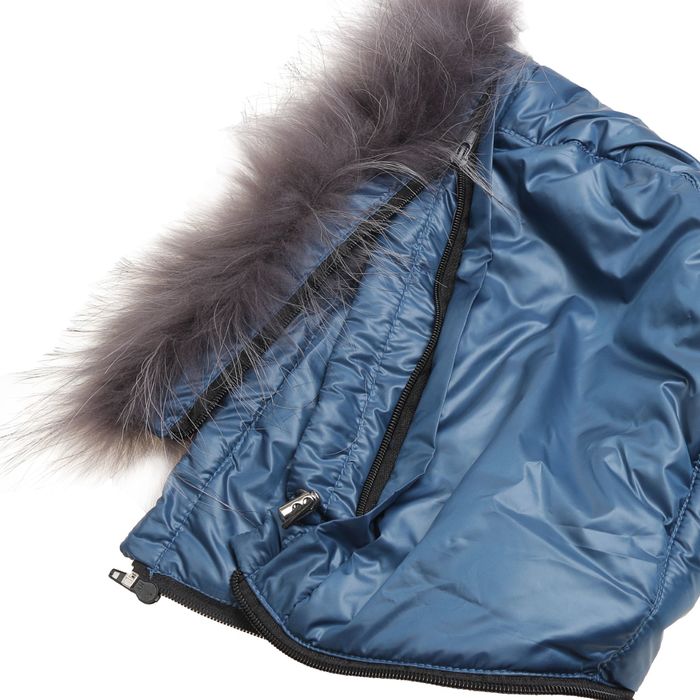 Куртка женская с мехом "ХЛОЯ", размер 42 (XS), цвет джинс