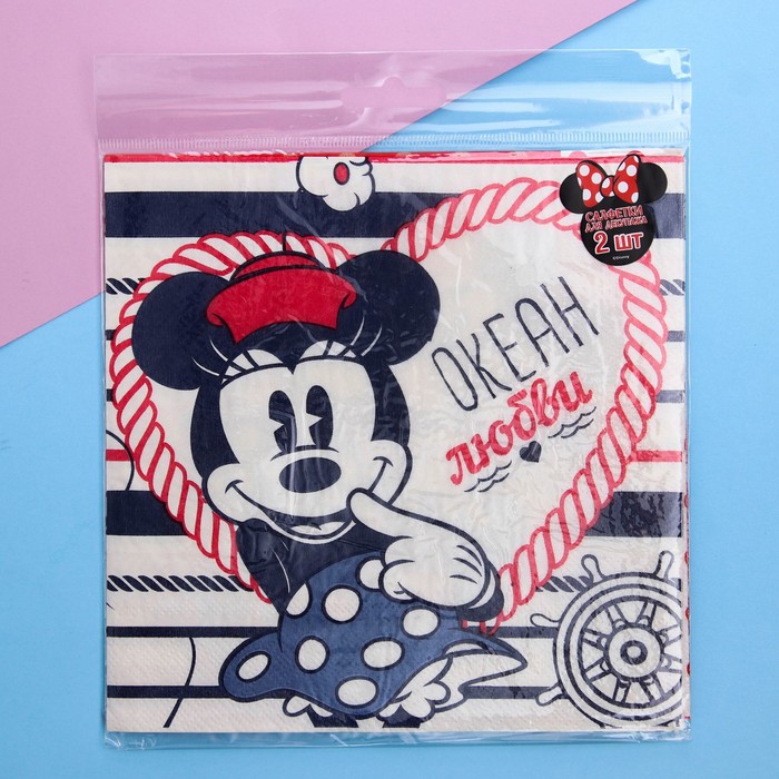 Салфетка бумажная (2 шт) "Океан любви": Микки Маус, 33 х 33 см