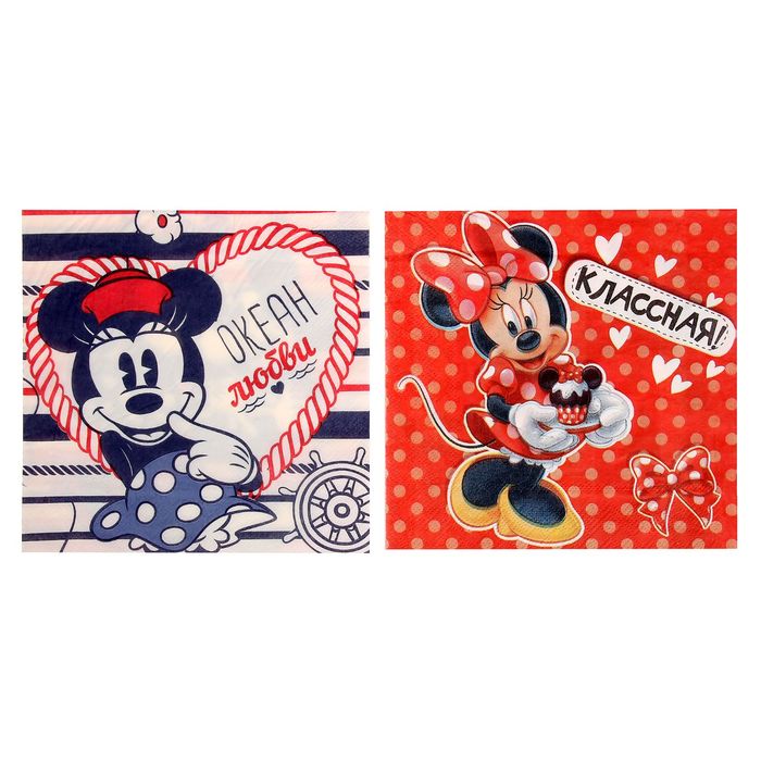 Салфетка бумажная (2 шт) "Океан любви": Микки Маус, 33 х 33 см