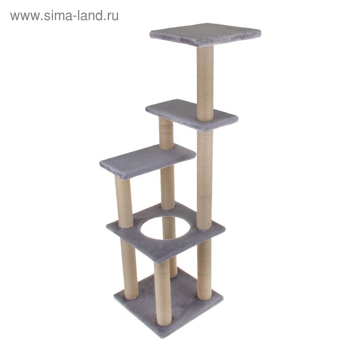 

Игровой комплекс с полками и игрушкой, 38,5х38,5х133 см, джут, микс цветов