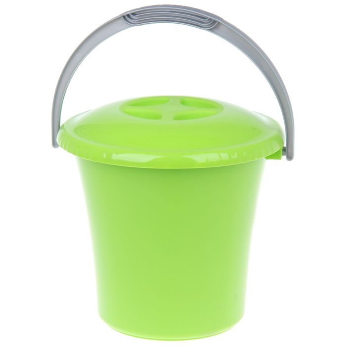 Ведро 7 л с крышкой "Либерти", цвет салатовый
