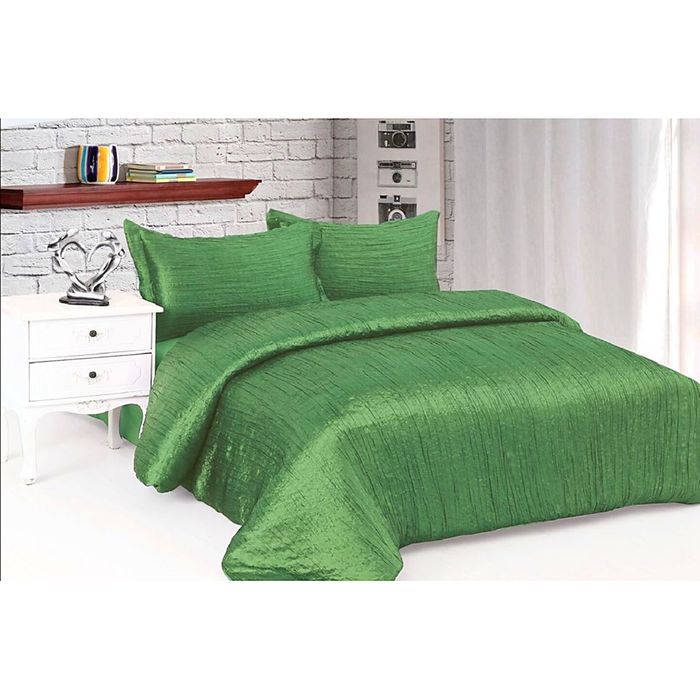 Постельное бельё "Этель Элегант" евро Олива 200х220 см, 220х240 см, 50х70+5 см - 2 шт., верх иск.шелк, низ 100% хлопок