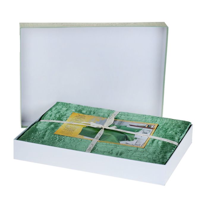 Постельное бельё "Этель Элегант" 2 сп. Олива 180х210 см, 220х240 см, 50х70+5 см - 2 шт., верх иск.шелк, низ 100% хлопок