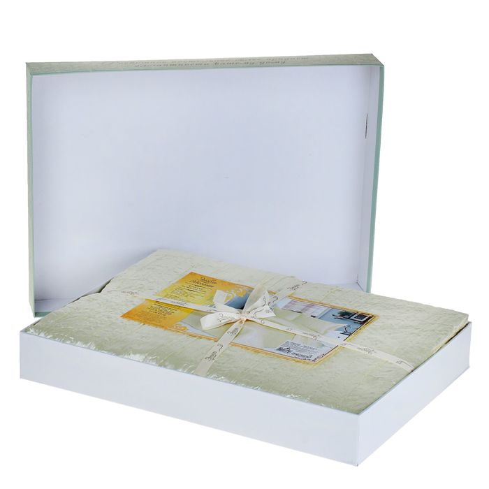 Постельное бельё "Этель Элегант" 2 сп. Милк 180х210 см, 220х240 см, 50х70+5 см - 2 шт., верх иск.шелк, низ 100% хлопок