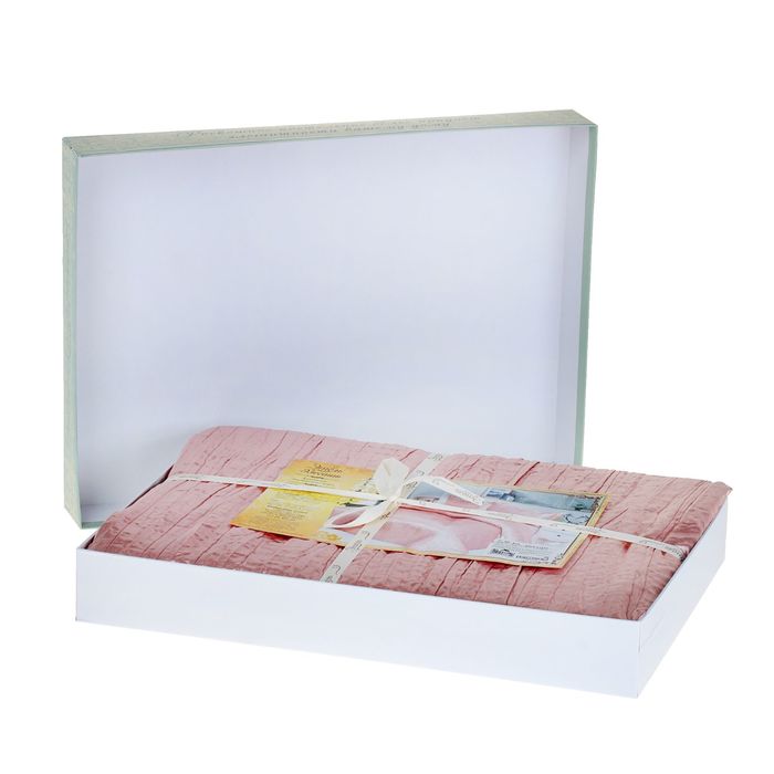 Постельное бельё "Этель Элегант" 2 сп. Персик 180х210 см, 220х240 см, 50х70+5 см - 2 шт., верх иск.шелк, низ 100% хлопок