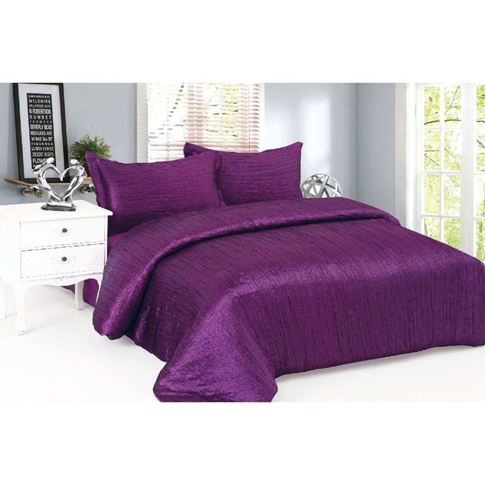 Постельное бельё "Этель Элегант" евро Вайолет 200х220 см, 220х240 см, 50х70+5 см - 2 шт., верх иск.шелк, низ 100% хлопок