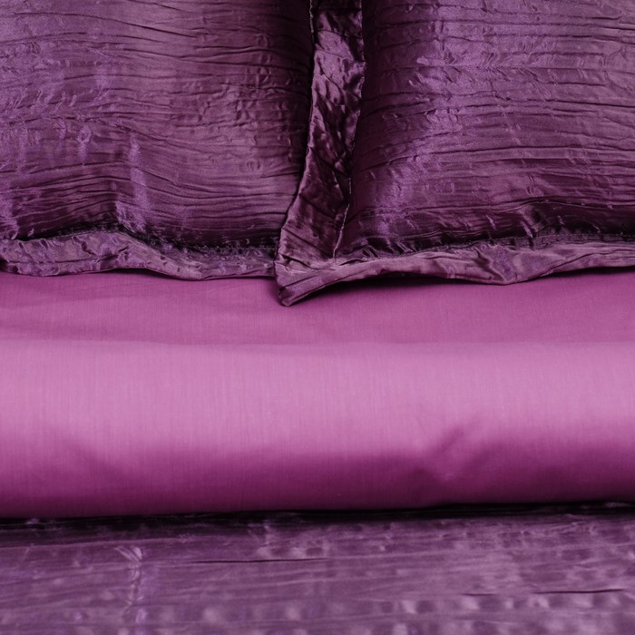 Постельное бельё "Этель Элегант" евро Вайолет 200х220 см, 220х240 см, 50х70+5 см - 2 шт., верх иск.шелк, низ 100% хлопок