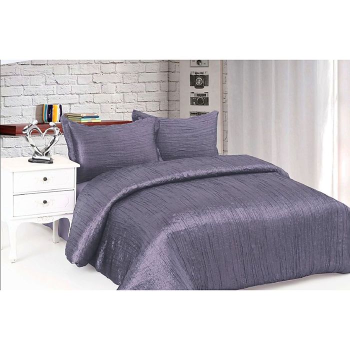 Постельное бельё "Этель Элегант" 2 сп. Графит 180х210 см, 220х240 см, 50х70+5 см - 2 шт., верх иск.шелк, низ 100% хлопок