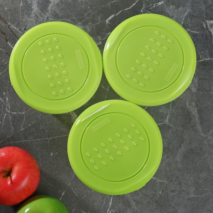 Набор контейнеров пищевых круглых 800 мл Pattern, 3 шт, цвет МИКС