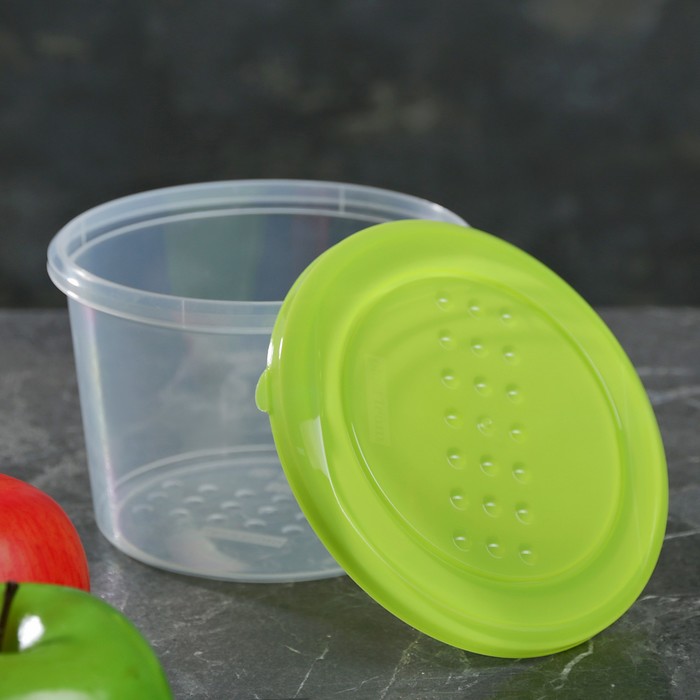 Набор контейнеров пищевых круглых 800 мл Pattern, 3 шт, цвет МИКС