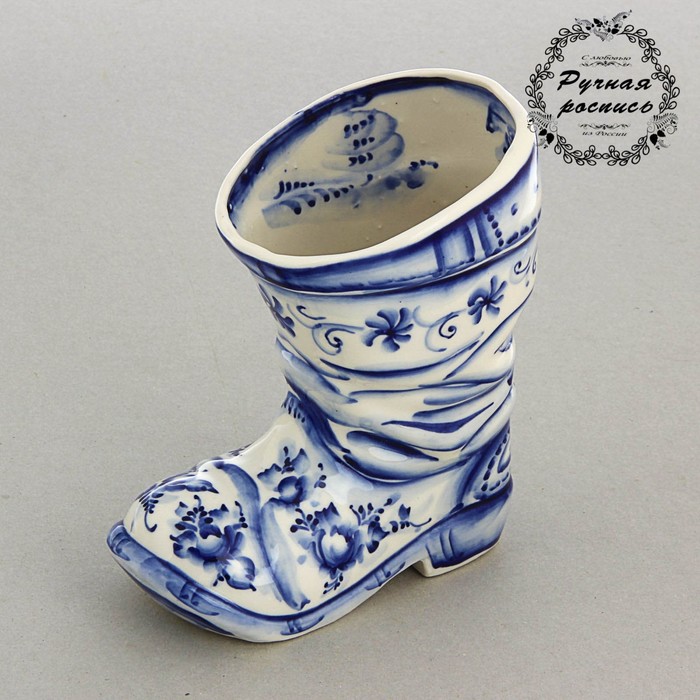 Сувенир «Сапог», гжель, кобальт