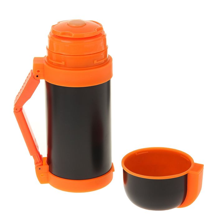 Термос «Мечта туриста», 1200 мл, 1 кружка, 12 ч, чёрно-оранжевый