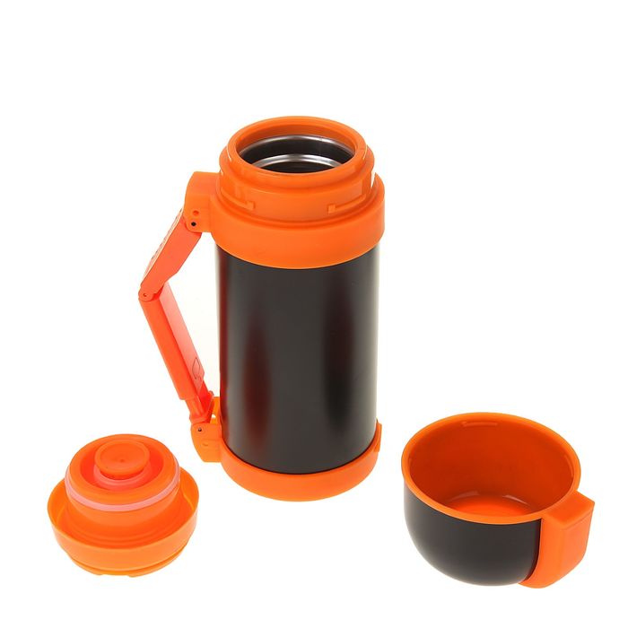 Термос «Мечта туриста», 1200 мл, 1 кружка, 12 ч, чёрно-оранжевый