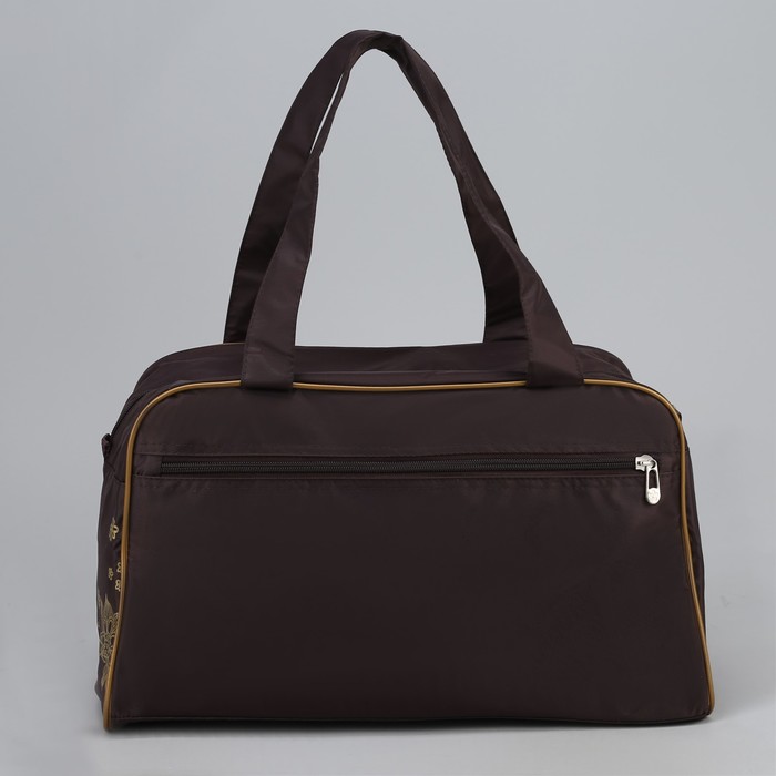 Сумка спортивная на молнии, 1 отдел, цвет тёмно-коричневый