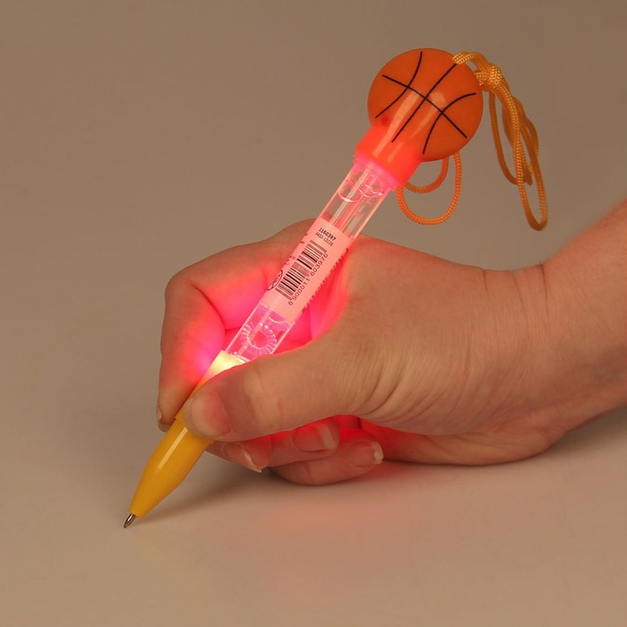 Мыльные пузыри-ручка "Баскетбол" со светом и шнурком