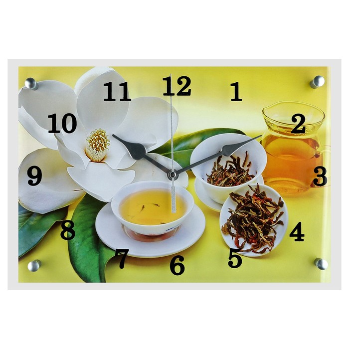 Часы-картина настенные, серия: Цветы, Чайная церемония 25х35 см