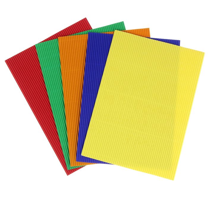 Картон цветной гофрированный В5, 5 листов, 5 цветов Erich Krause Artberry