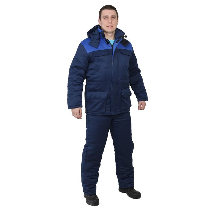 Костюм "Буран", размер 44-46, рост 182-188 см, цвет тёмно-синий/василёк