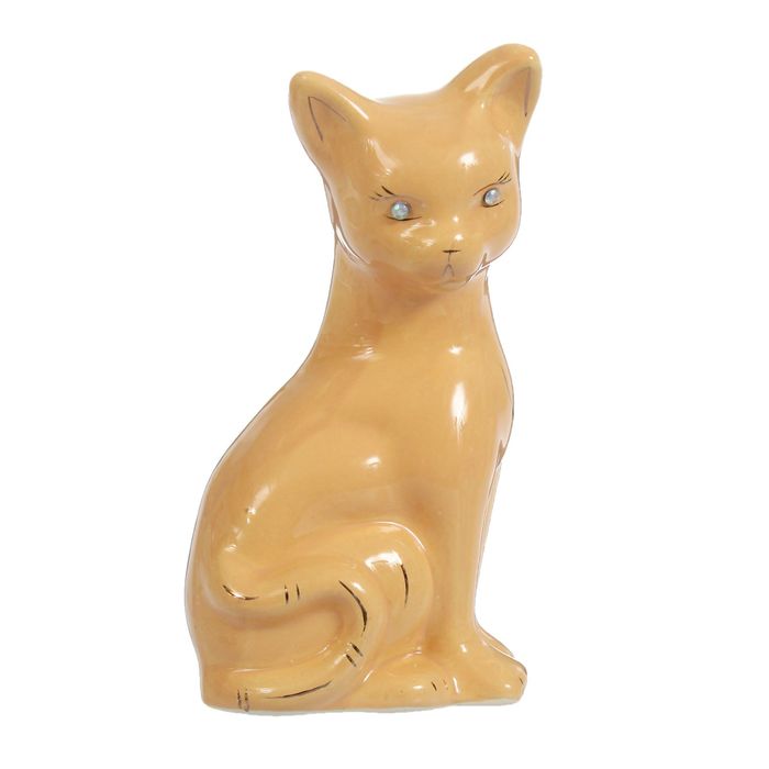Копилка "Кошка Лиза" малая, глазурь, кремовая