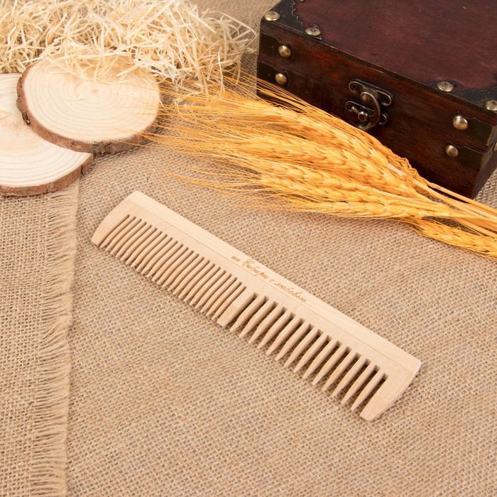 Расческа-гребень комбинированная, деревянная