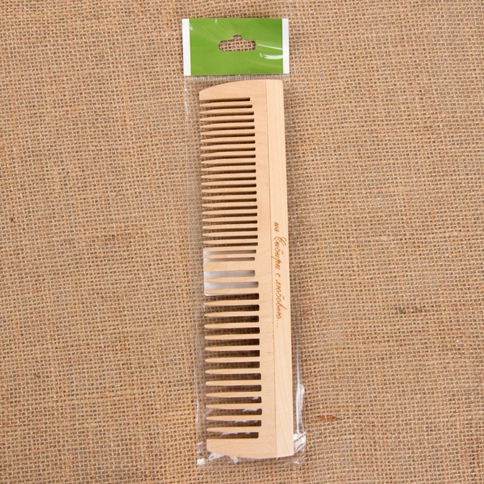 Расческа-гребень комбинированная, деревянная