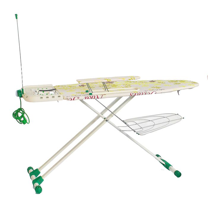 Доска гладильная 123х45 см "Валенсия. Листочки", с удлинителем и полкой