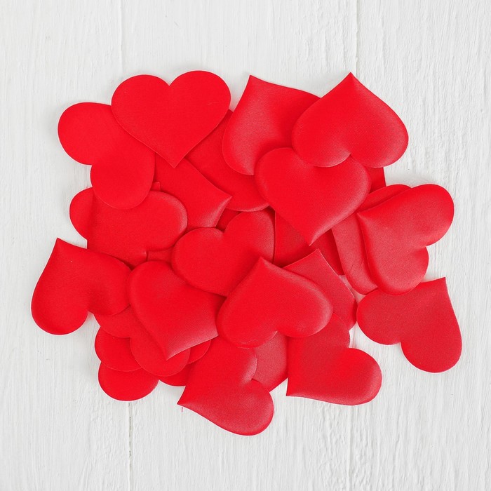 Сердечки декоративные, набор 25 шт., 5 см, цвет красный сердечки декоративные набор 5 шт размер 1 шт 5 3 5 см цвет красный