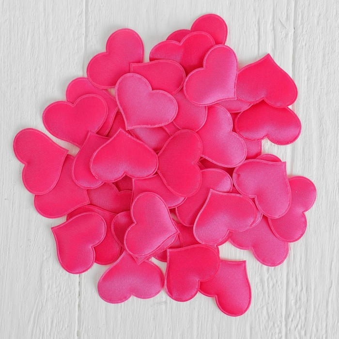 фото Сердечки декоративные, набор 50 шт., 3,2 см, цвет фуксия страна карнавалия