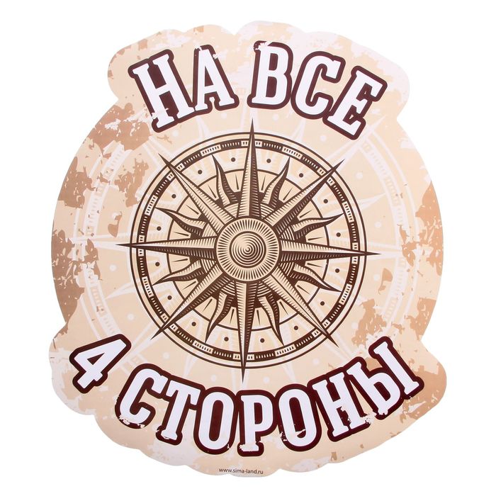 Наклейка на авто неон "На четыре стороны", 30 х 40 см