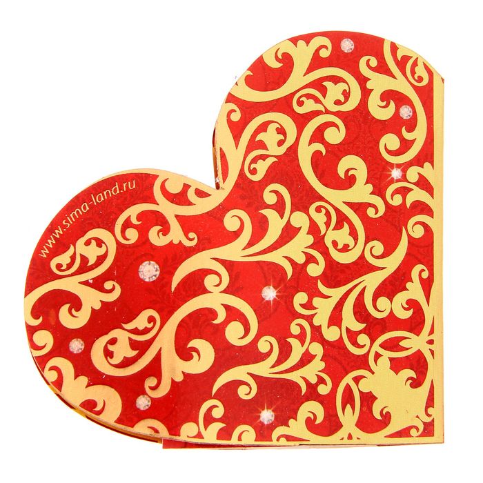 Сувенир валентинка с гофрой "С любовью", 15,9 х 7,8 см