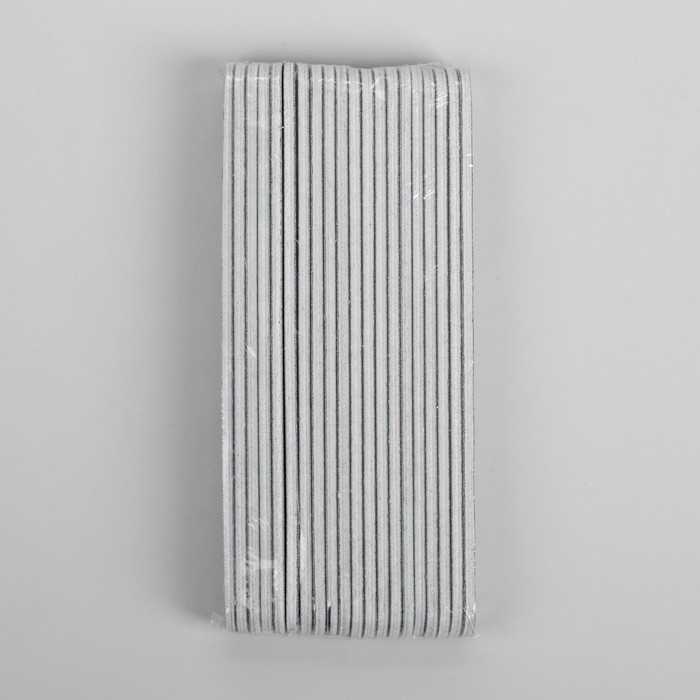 Пилка-наждак, абразивность 180/200, 18см, классика, фасовка 20шт, цвет серый