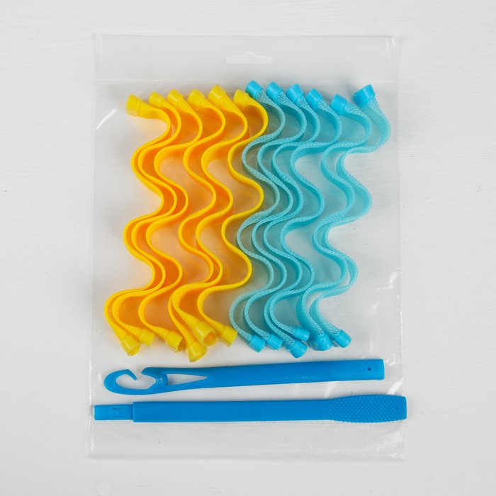 Бигуди "Волшебный локон. Волна", d=3см, 16-25см, 12шт, цвет МИКС