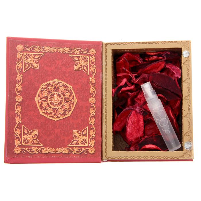 Подарочный набор в книге-шкатулке "С восхищением": сухоцветы и эссенция, аромат розы
