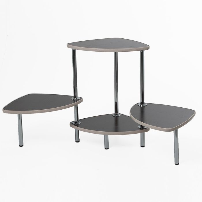 Полка для цветов "Лотос", цвет венге / кант дуб выбеленный