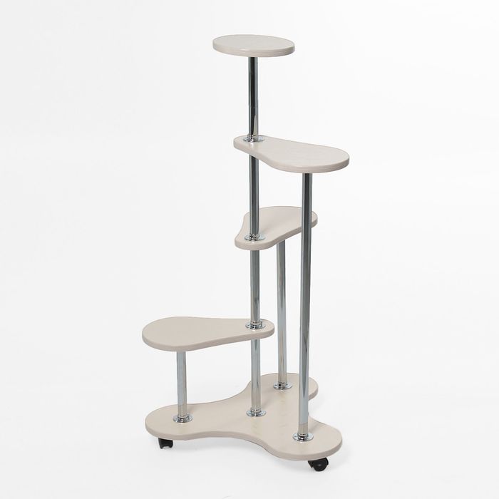 Полка для цветов "Соло", цвет крем/тиснение цветы