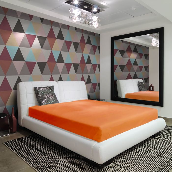 Простыня на резинке "Этель" Персик, размер 90х200 + 20 см