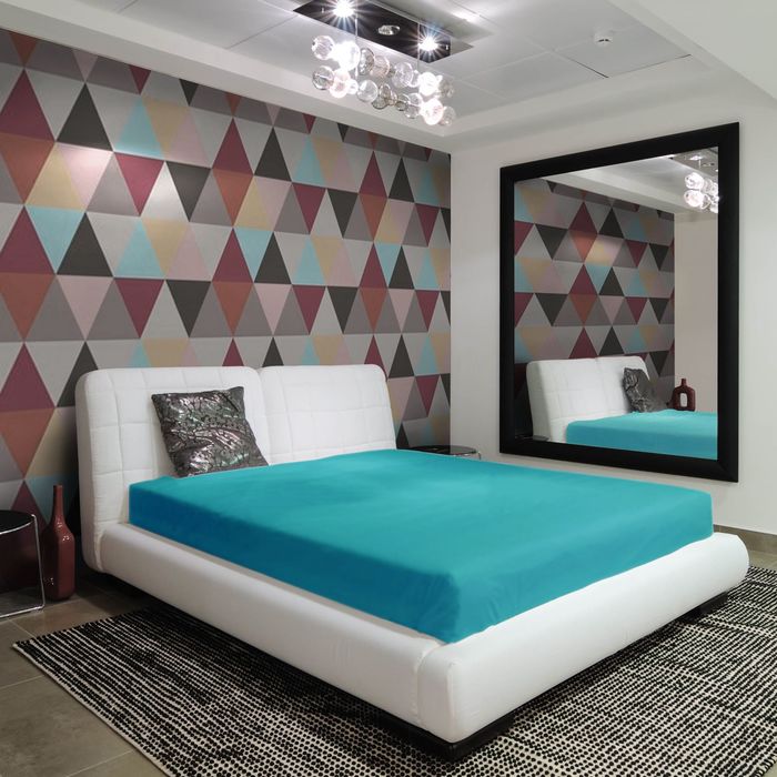 Простыня на резинке "Этель" Бирюза, размер 160х200 + 20 см