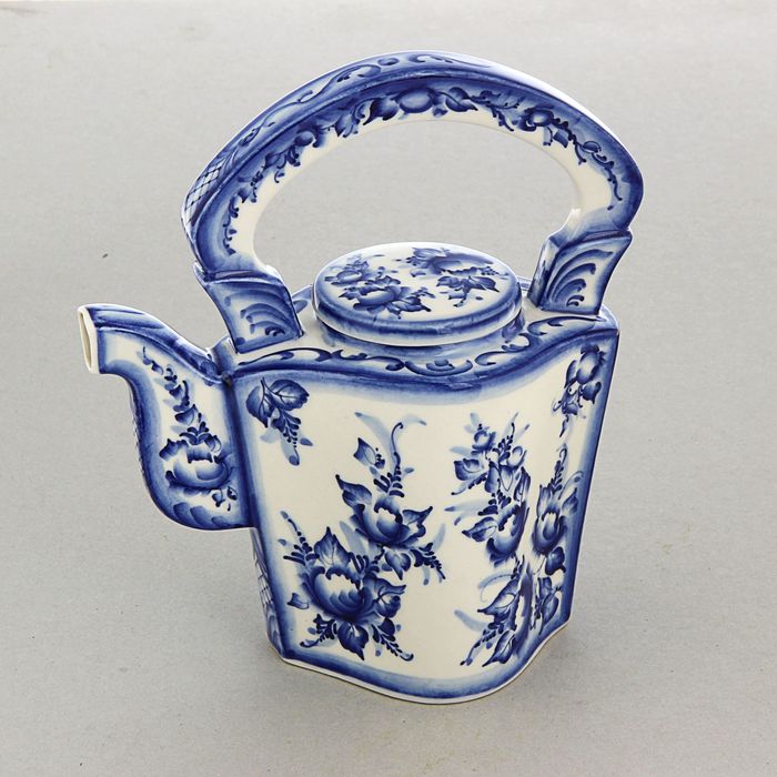 Чайник «Новгород», гжель, кобальт