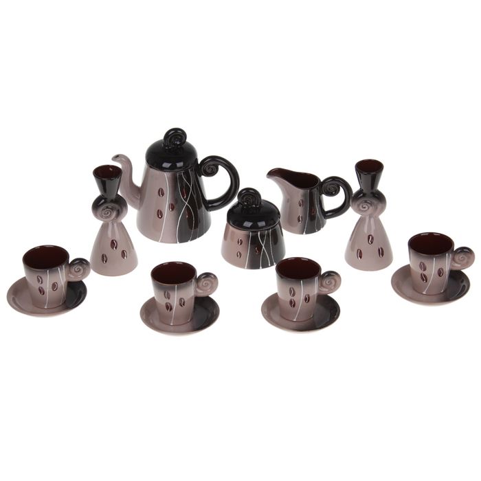 Сервиз кофейный "Арабика", 13 предметов (чашка 200 мл, чайник 500 мл, сливочник 100 мл)