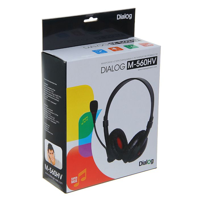 Гарнитура Dialog M-560HV, компьютерная, регулировка громкости, чёрная