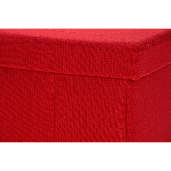 Пуф-куб с нишей для хранения, размер 38х38х38 см, мебельная ткань, цвет красный микс