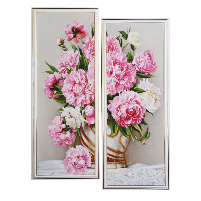 Модульная картина в раме "Букет пионов", 60×70 см