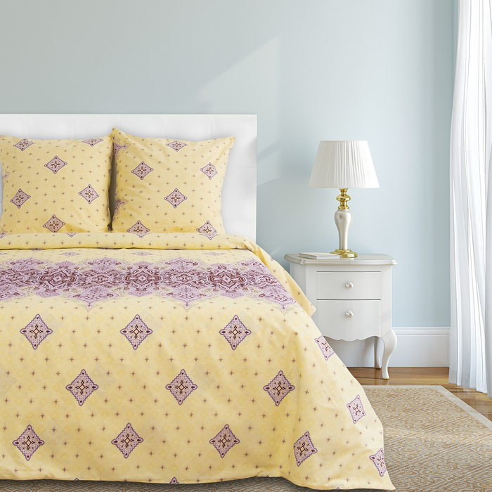 Постельное бельё "Этель" 2 сп., Орнамент, размер 175х215 см, 200х220 см, 70х70 см - 2 шт., 100% хлопок, бязь, 125 г/м2