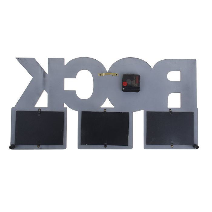 Часы настенные Rock, чёрные + 3 фоторамки 9,5 × 13,5 см