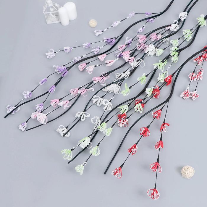 Декоративная ветка "Лоза с цветами" посыпка, микс