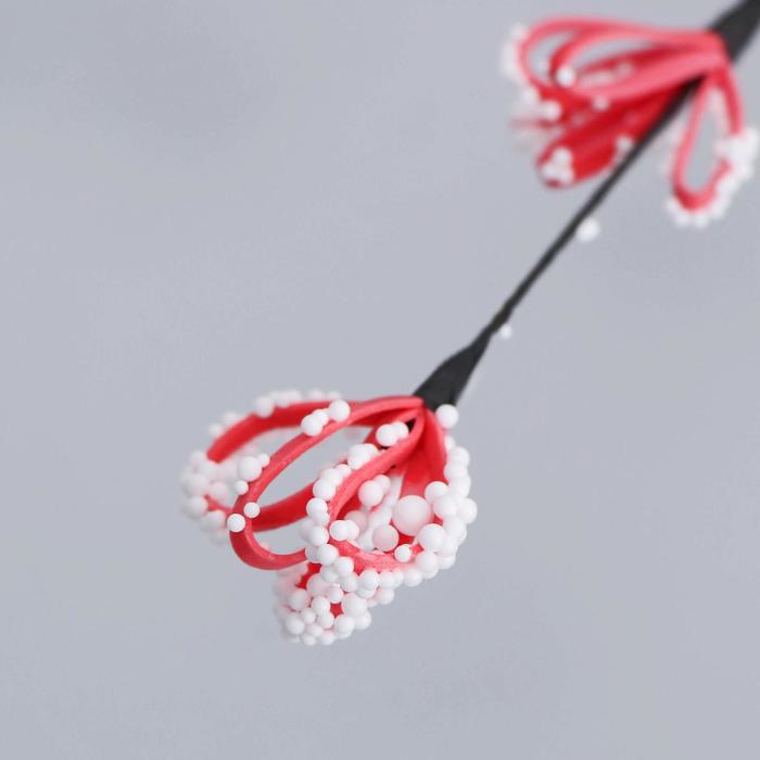 Декоративная ветка "Лоза с цветами" посыпка, микс