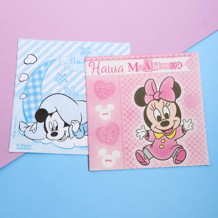 Салфетка бумажная (2 шт) "Игривые малыши": Дисней Бэби, 33 х 33 см