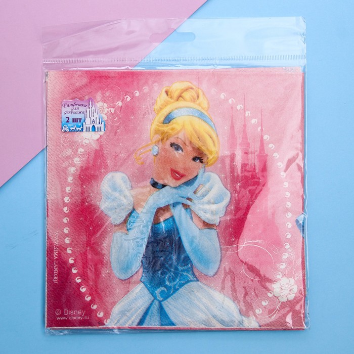 Салфетка бумажная (2 шт) "Верь в чудеса": Принцессы, 33 х 33 см