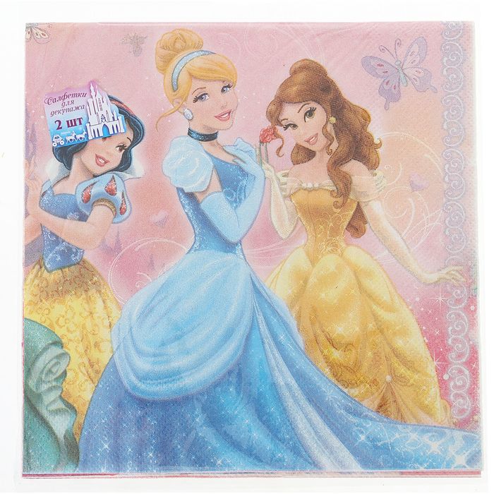 Салфетка бумажная (2 шт) "Верь в чудеса": Принцессы, 33 х 33 см