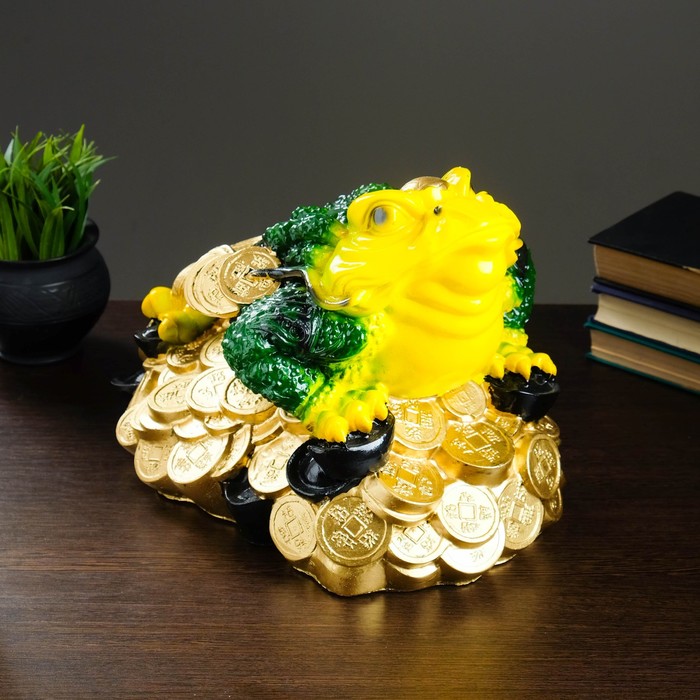 Статуэтка "Жаба большая на деньгах" 26 × 19 × 33см гипс